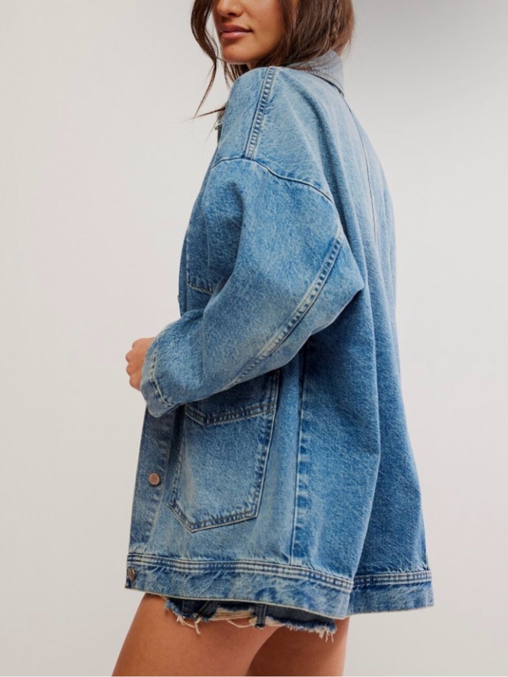 Free People We the Free Avery Denim Jacket/ Got the Blues - Picture 4 of 5